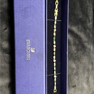 Swarovski Gold and Teal Bracelet